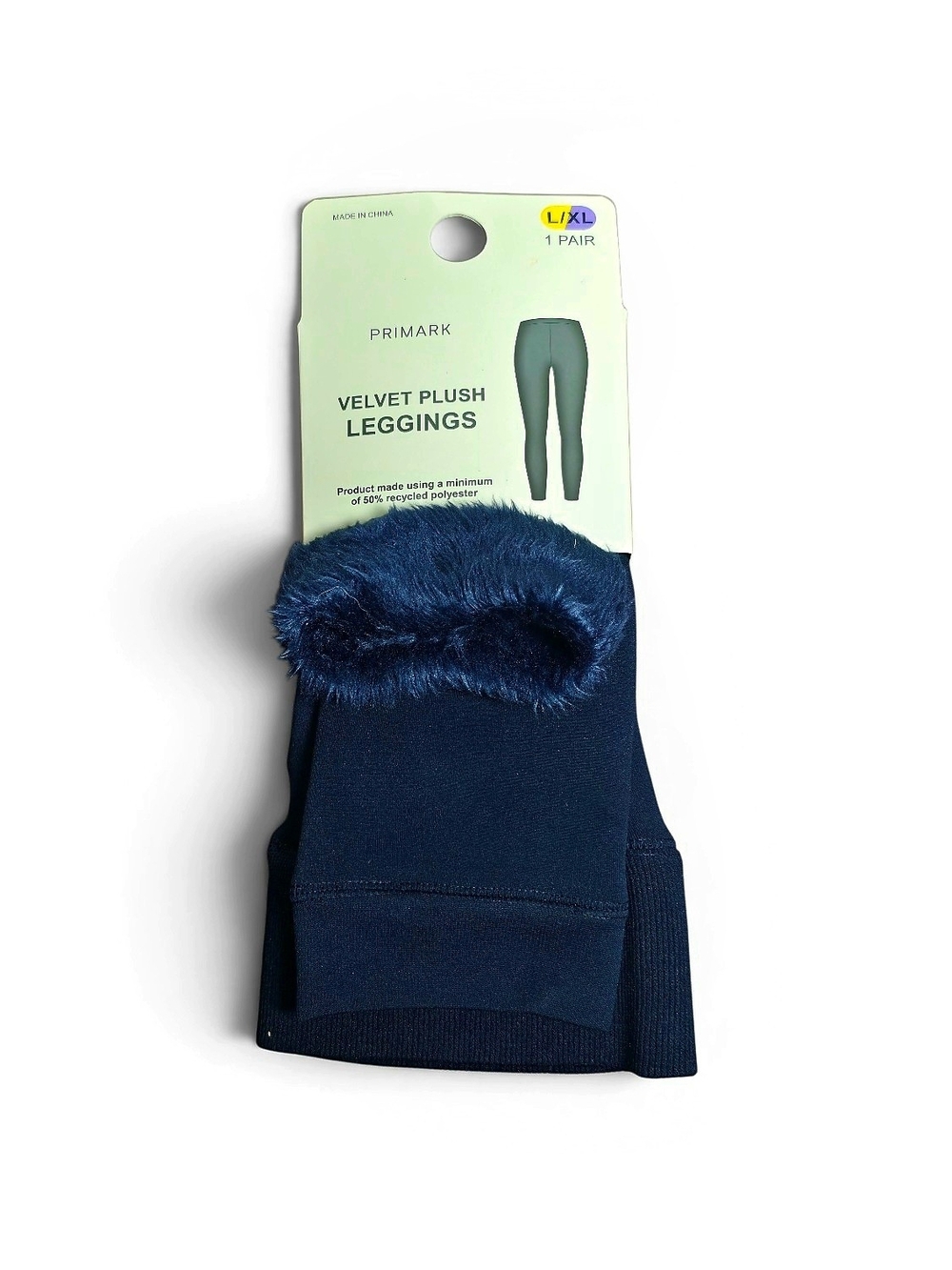 Primark Velvet Plush  Lined Leggings Navy L/XL NWT